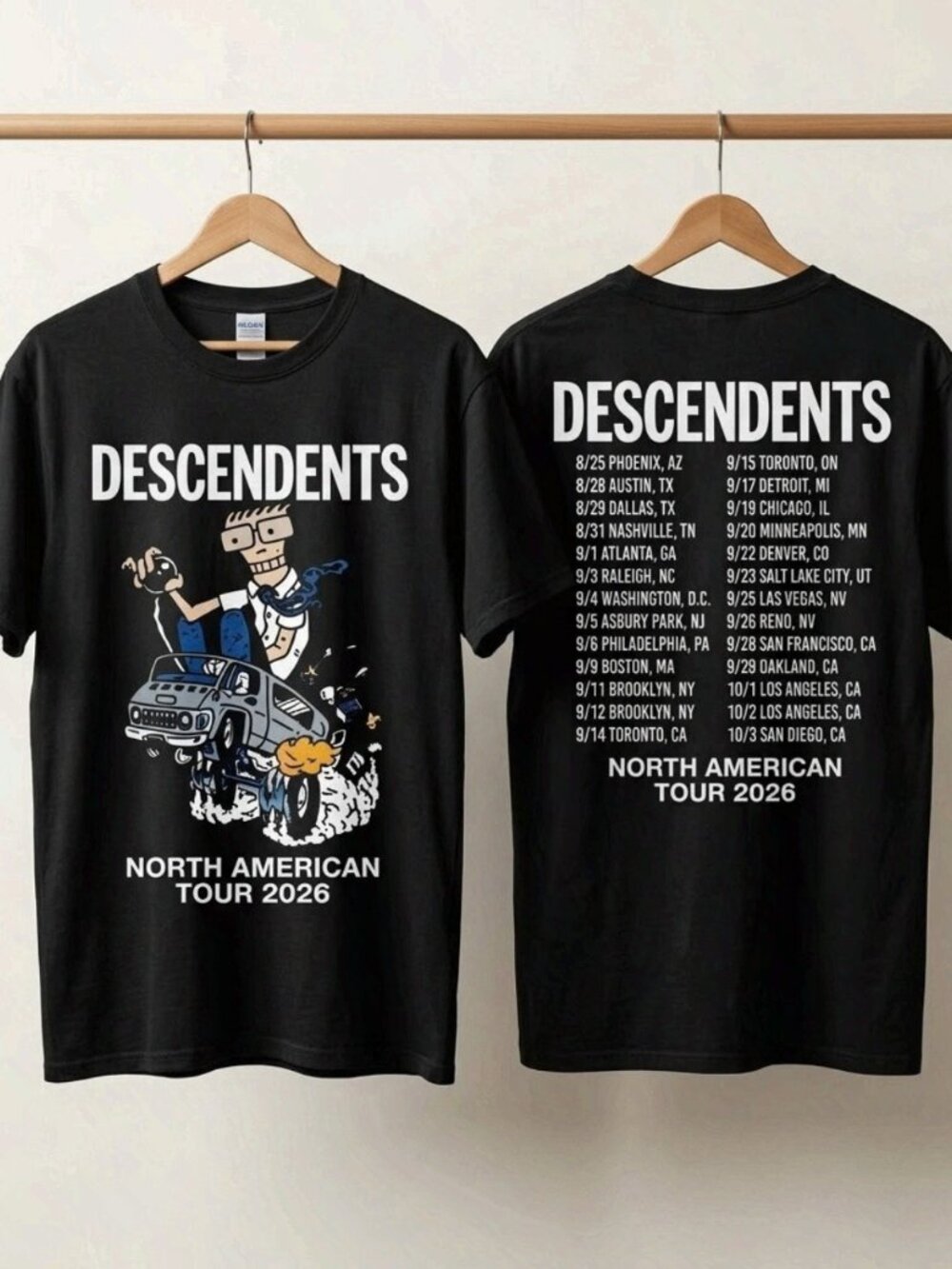 Descendents North American Tour 2026 Schedule Tour Dates T-Shirt Reprint
